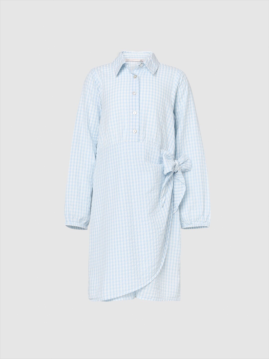 

KIDS ONLY Blue & White Checked Shirt Dress