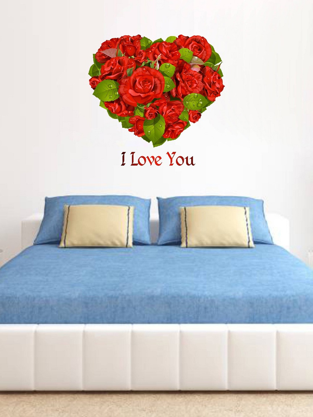 

WALLSTICK Red & Green Printed I Love You Wall Stickers