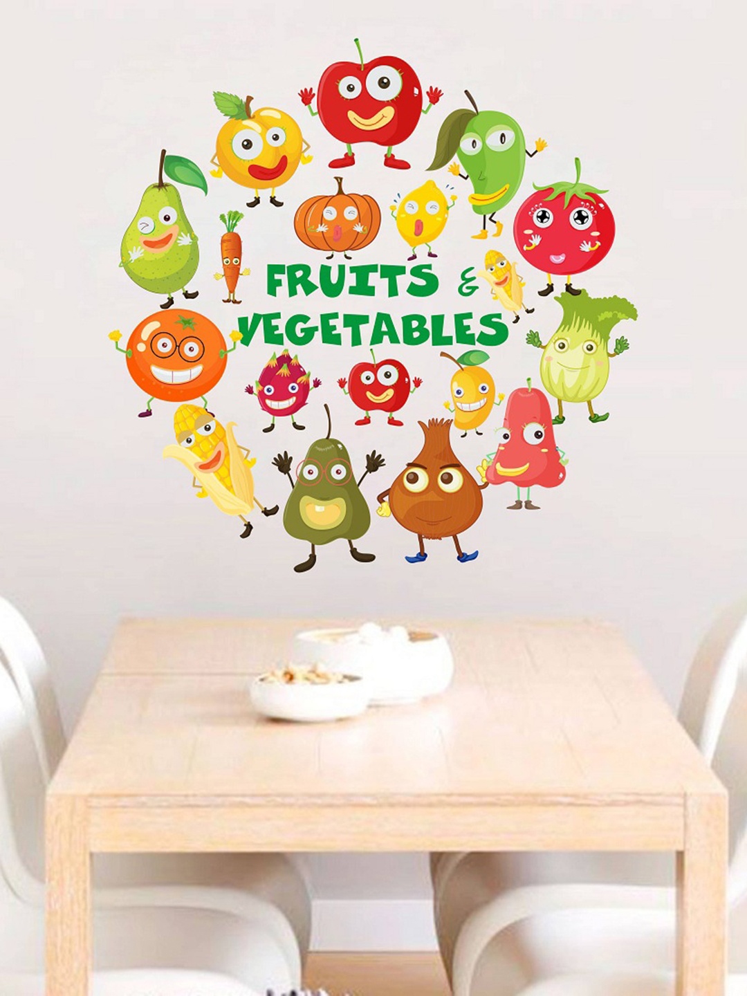 

WALLSTICK Red & Green Fruits & Vegetables Printed Wall Stickers