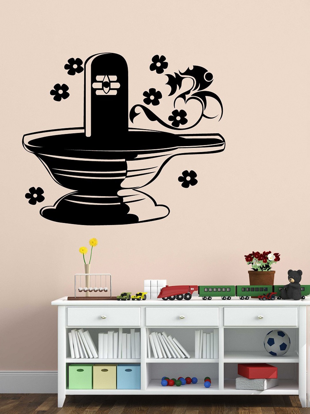 

WALLSTICK Black & White Shiva Lingham Printed Wall Stickers