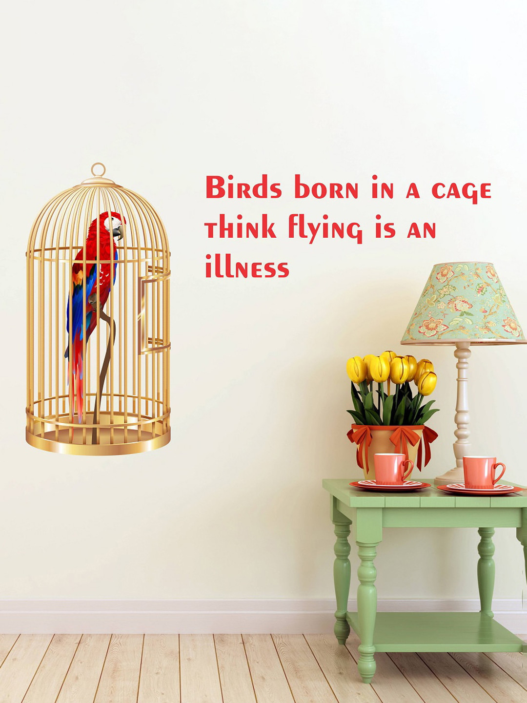 

WALLSTICK Red Colorful Birds Vinyl Wall-sticker