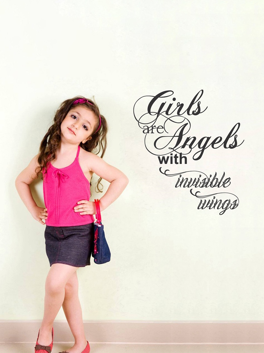 

WALLSTICK Black Girls are Angels With Invisible Wings Vinyl Wall Sticker