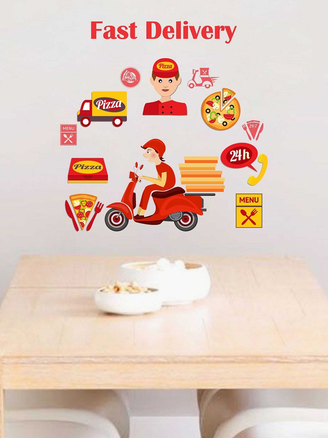 

WALLSTICK Red Fast Delivery Printed Wall Stickers