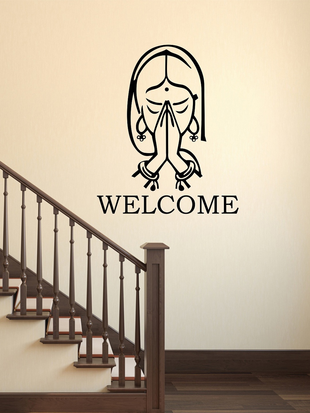 

WALLSTICK Black Welcome Vinyl Wall Sticker