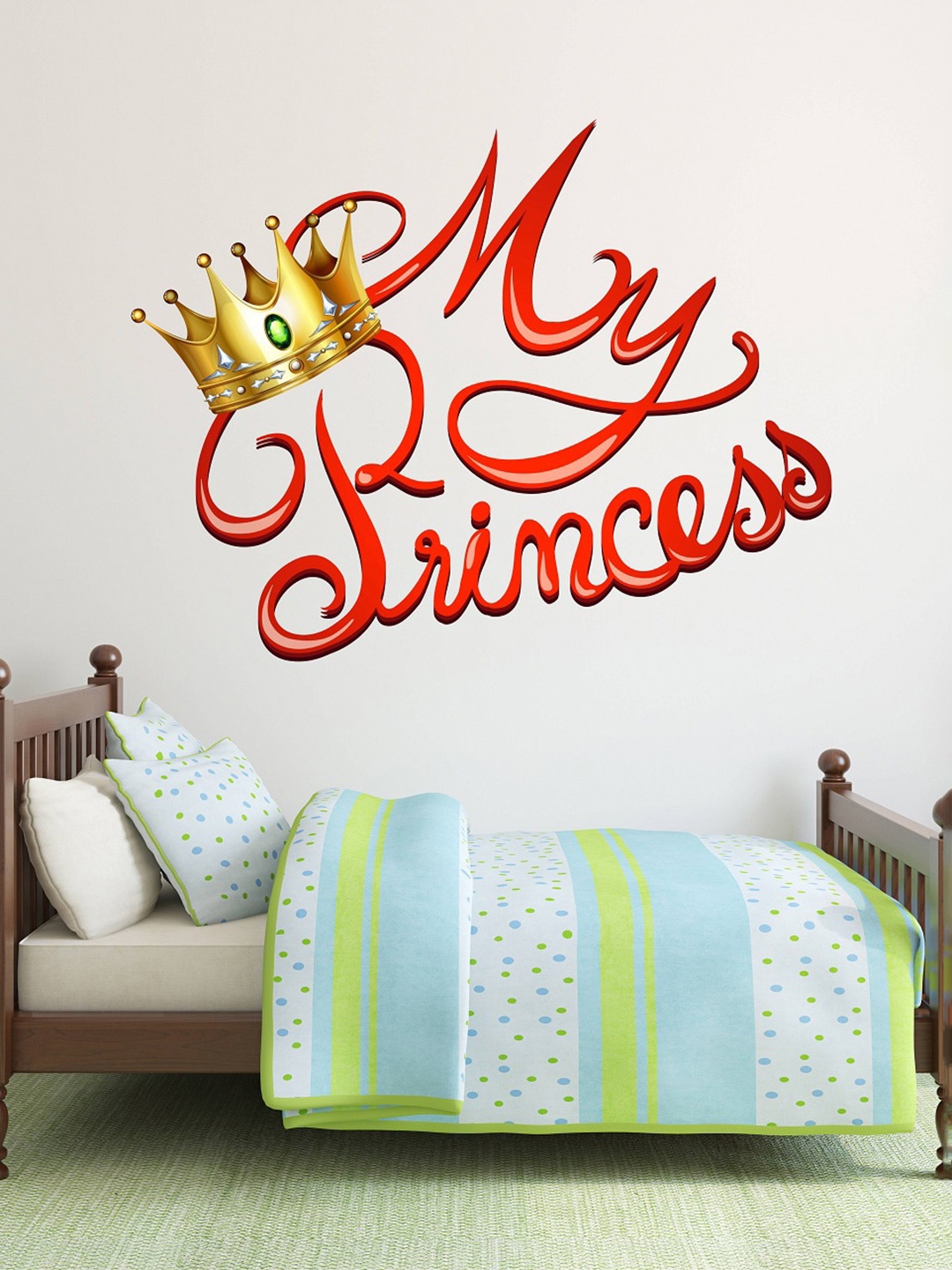 

WALLSTICK Red & Gold-Toned My Princess Vinyl Wall Stickers
