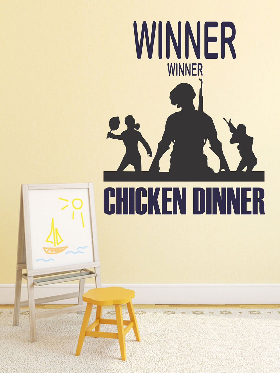 

WALLSTICK Black Winner Winner Chicken Dinner Vinyl Wall Stickers