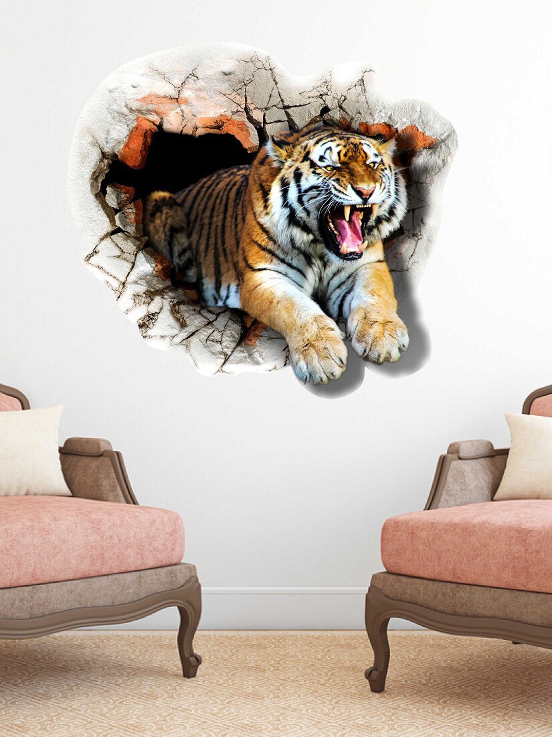 

WALLSTICK Brown & White Beautiful Tiger Vinyl Wallsticker