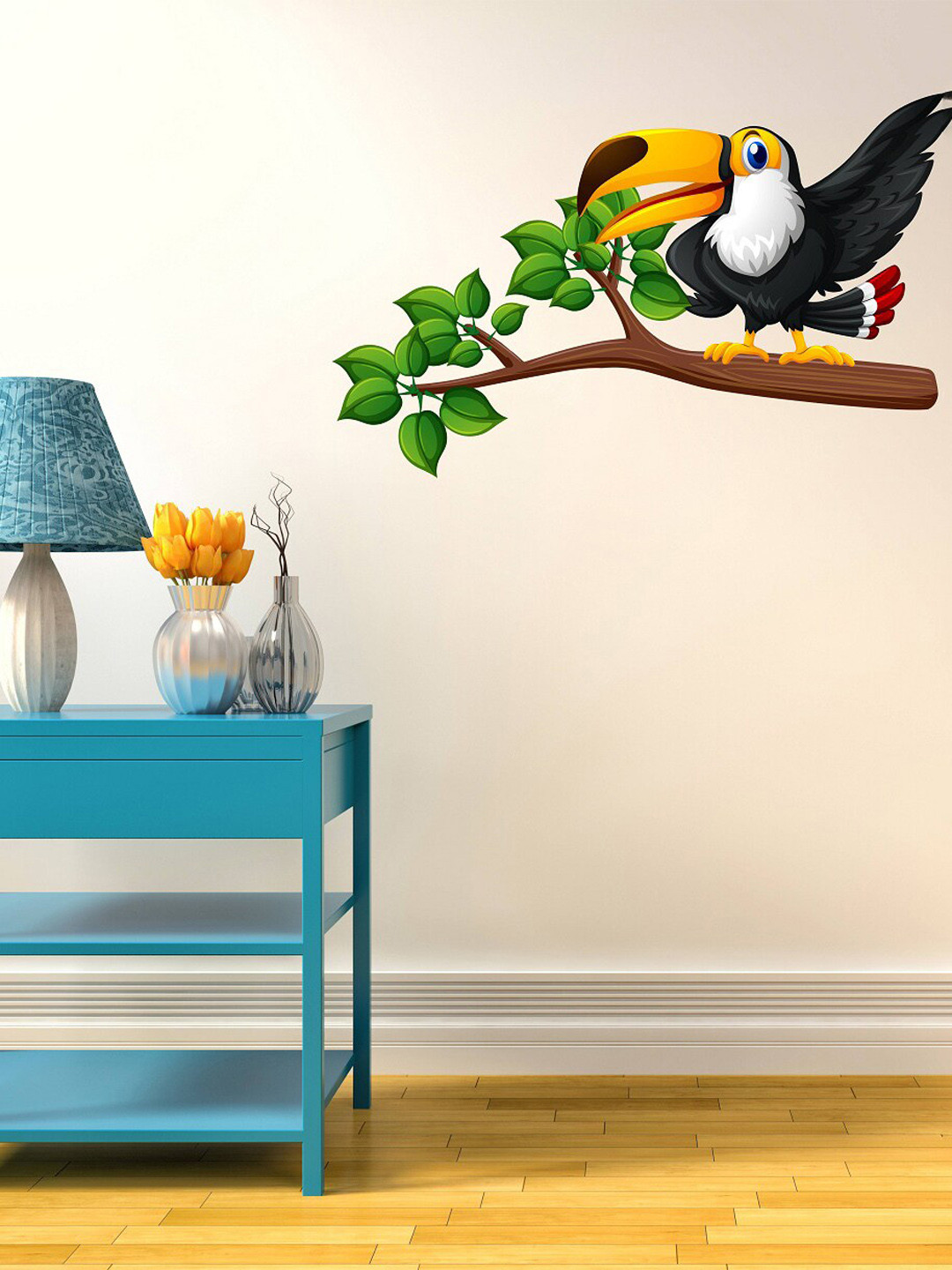 

WALLSTICK Black & Green Printed Funny Pigeon Bird Wallsticker