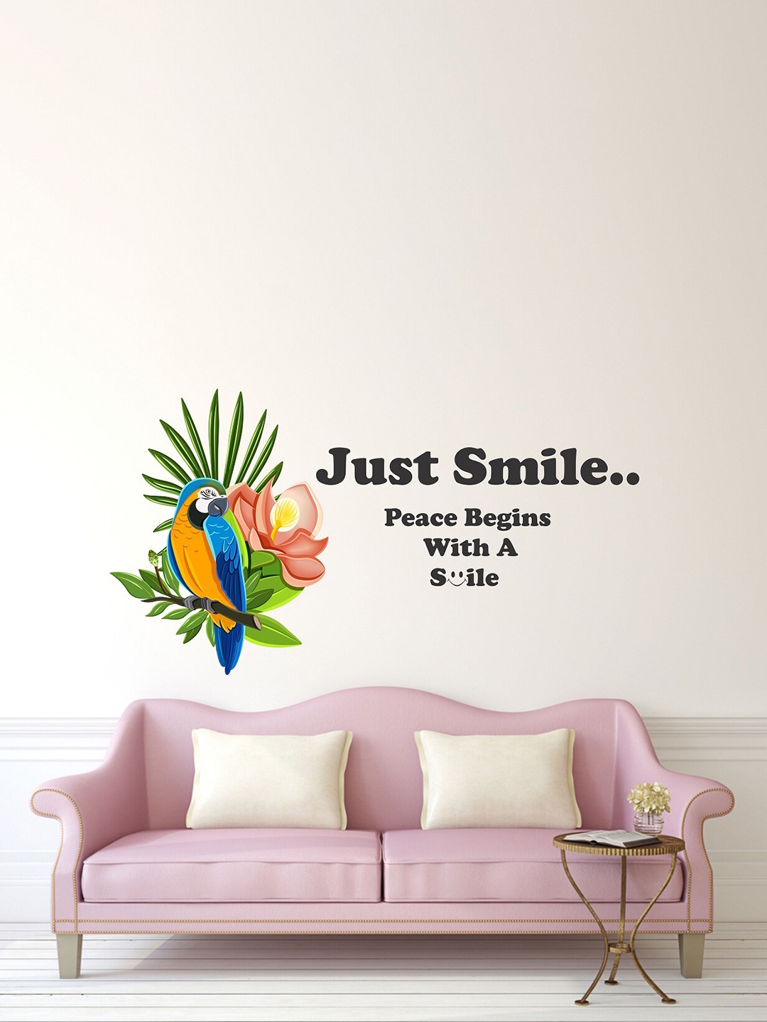 

WALLSTICK Black & Green Just Smile Vinyl Wall Sticker