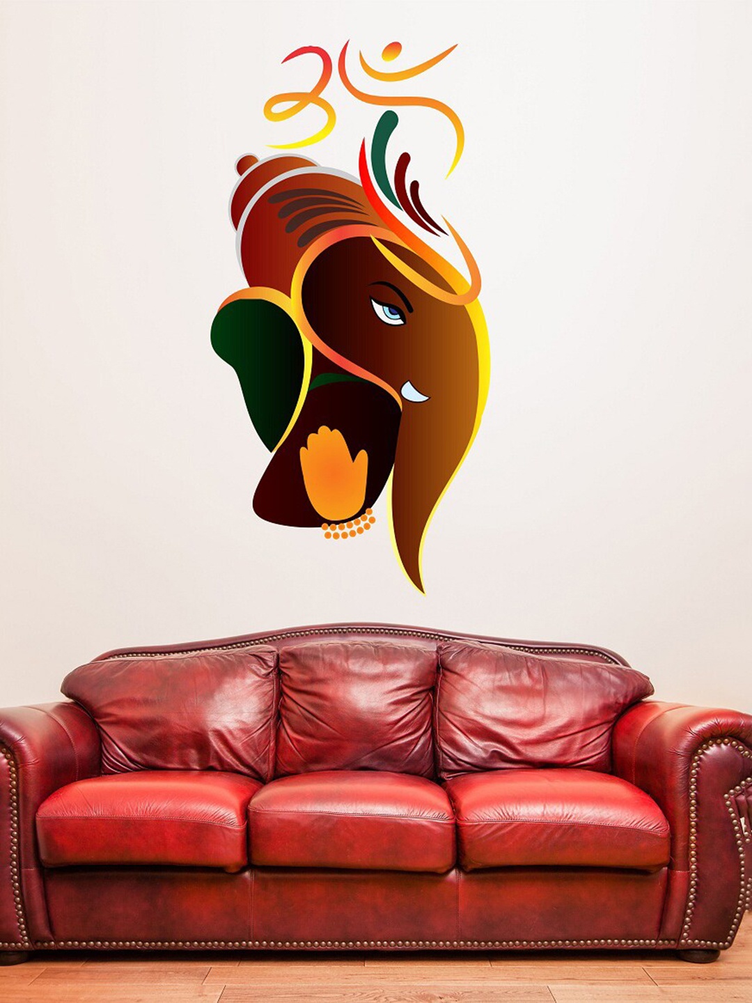 

WALLSTICK Brown & Yellow Cute Elephant Vinyl Wallsticker