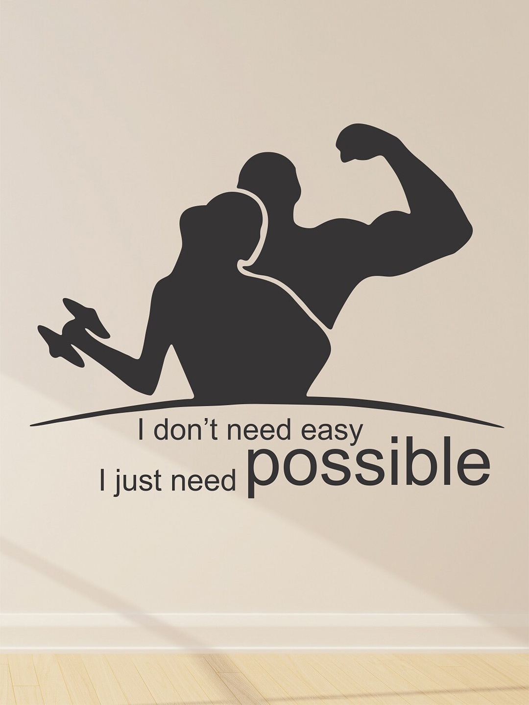 

WALLSTICK Black Printed Gym Quotes Wallsticker