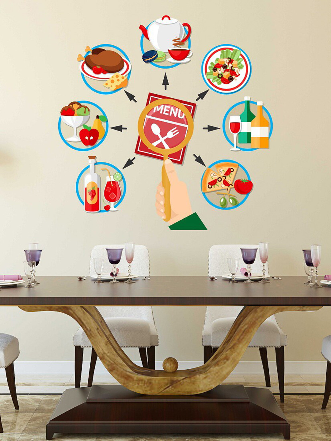 

WALLSTICK Red & Blue lbert Restaurants Vinyl Wall Sticker