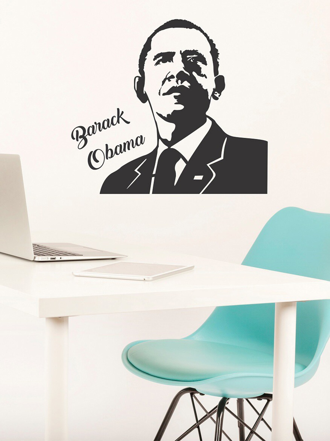 

WALLSTICK Unisex Black & White Barack Obama Wallsticker