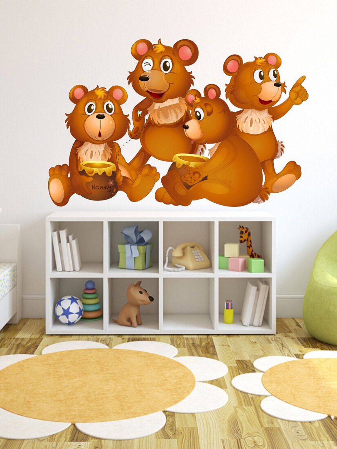 

WALLSTICK Unisex Brown Cute Bear Wall Sticker