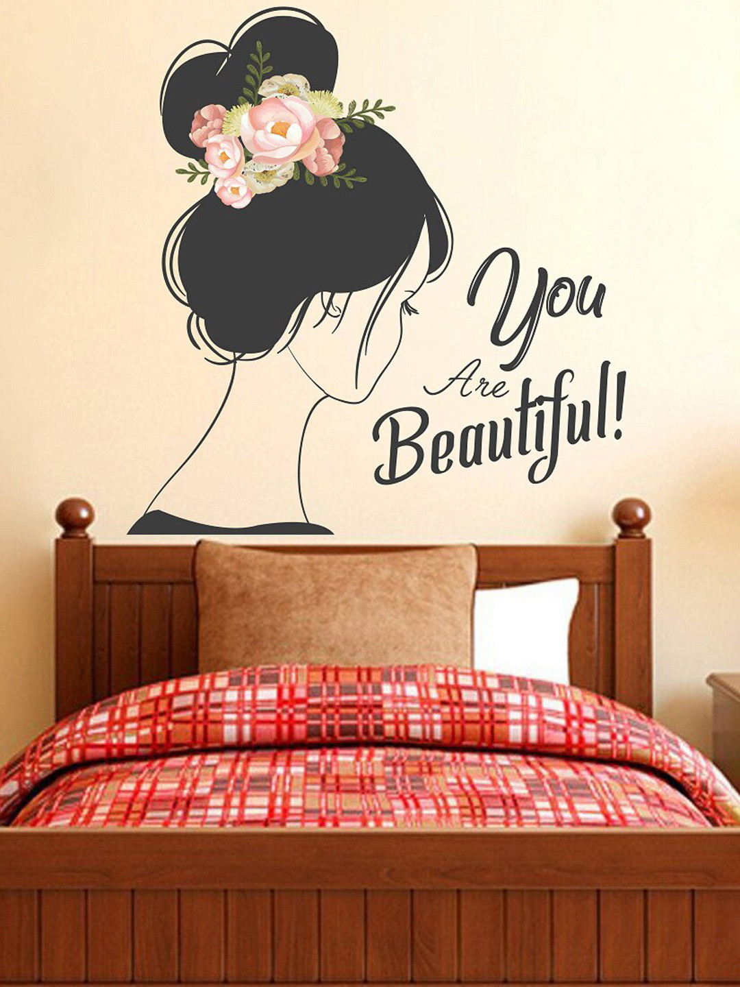 

WALLSTICK Black You Are Beautiful 50 x 50 cm Printed Wall Sticker