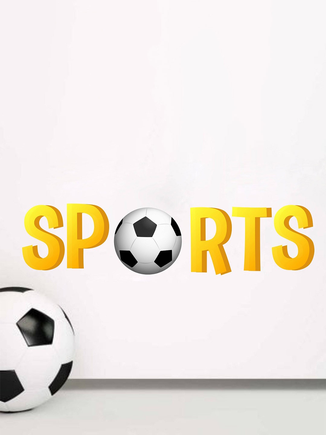 

WALLSTICK Yellow & Black Sports Wall Stickers