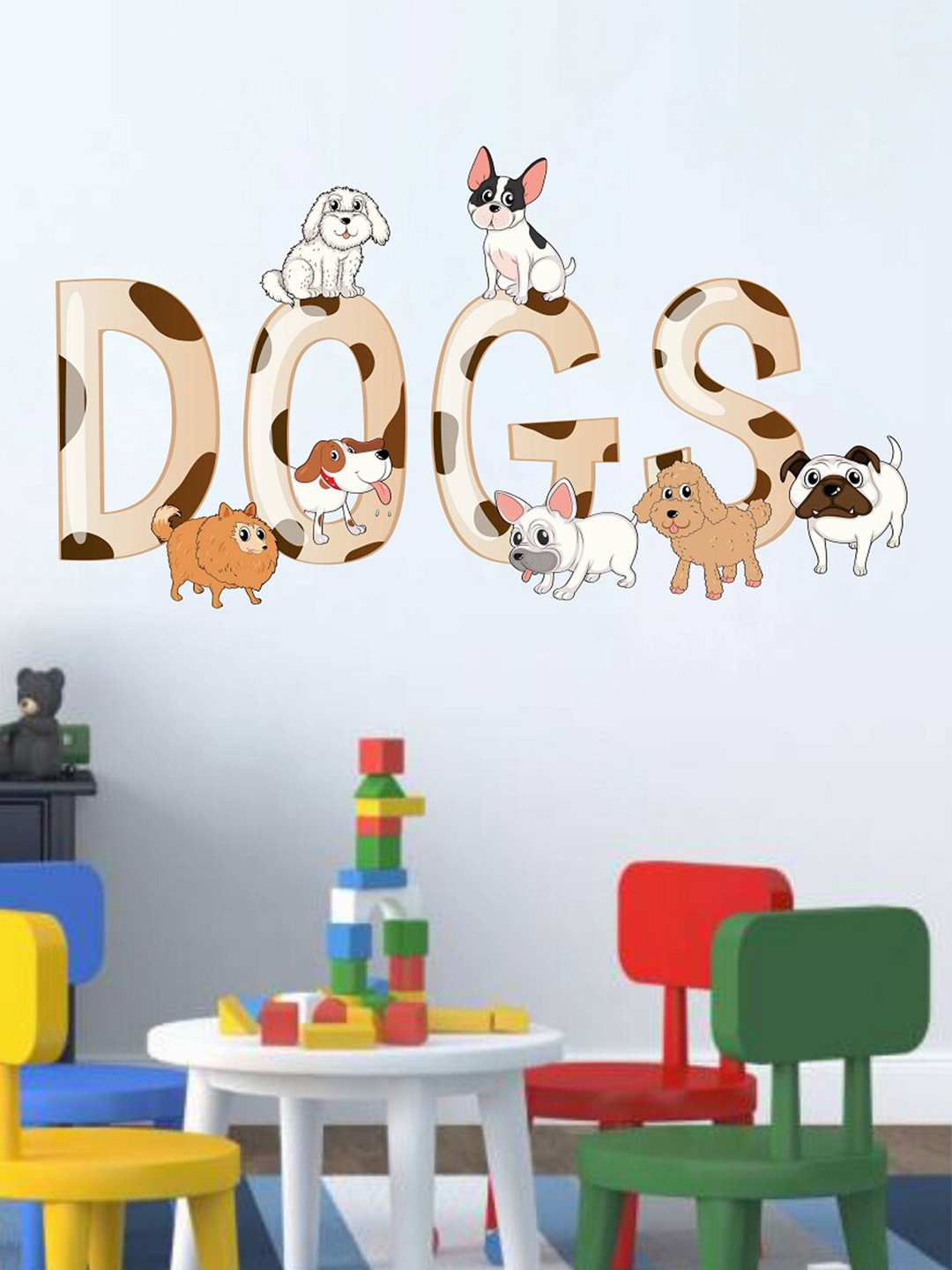 

WALLSTICK Brown Cute Dogs Vinyl Wall Sticker