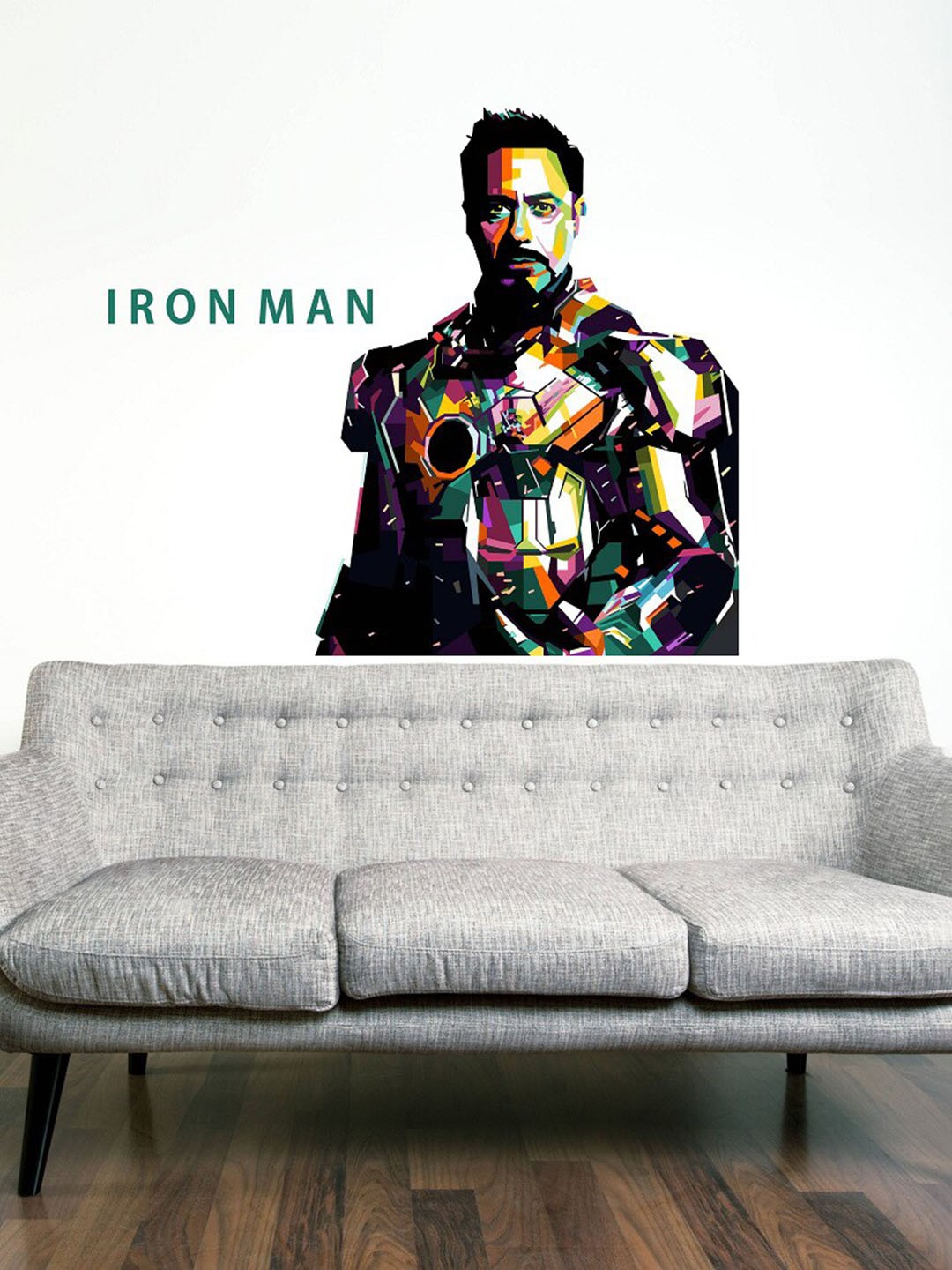 

WALLSTICK Black Iron Man Printed Wall Sticker