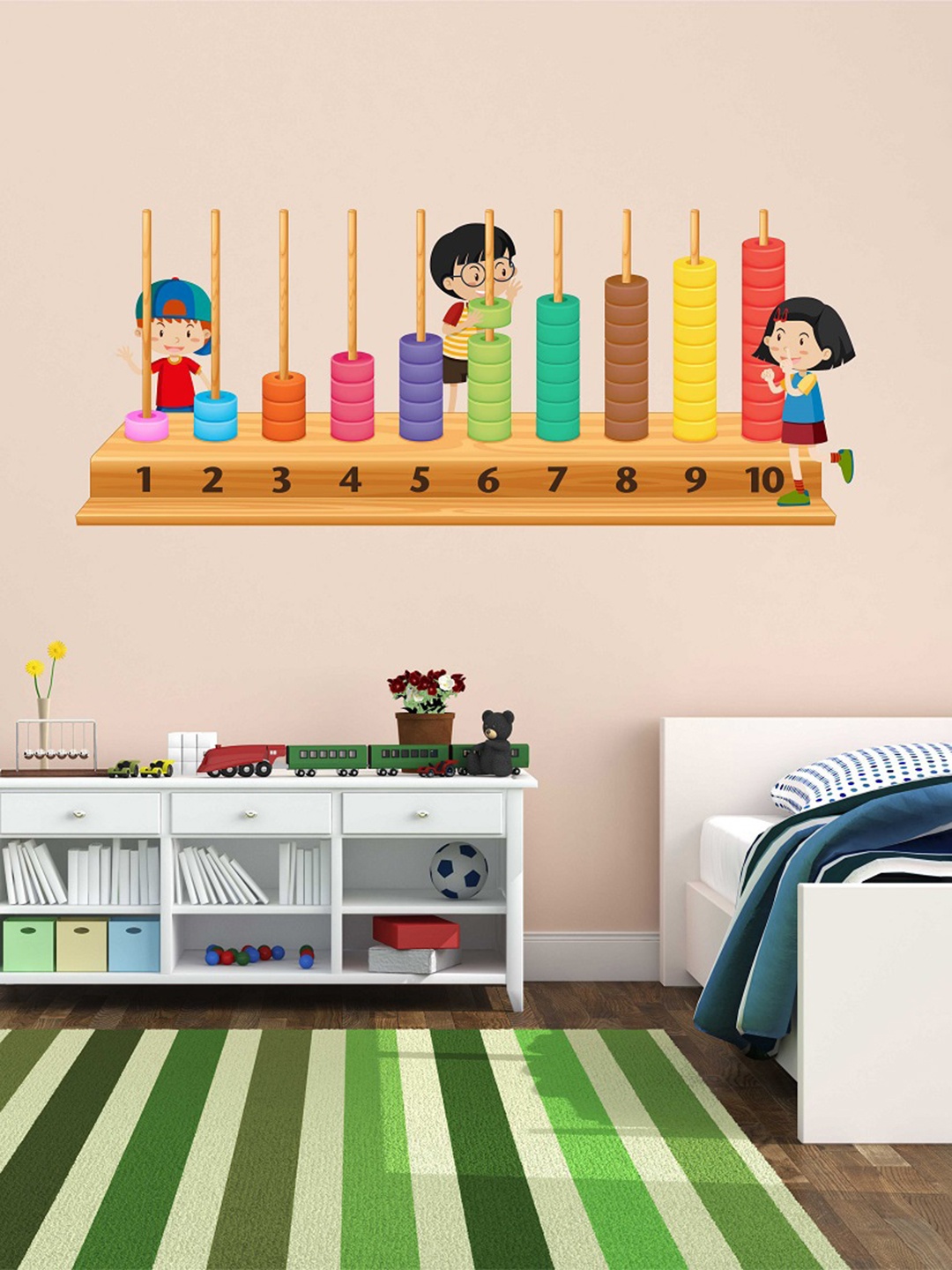 

WALLSTICK Brown & Yellow Printed Numbers with Abacus Wallsticker
