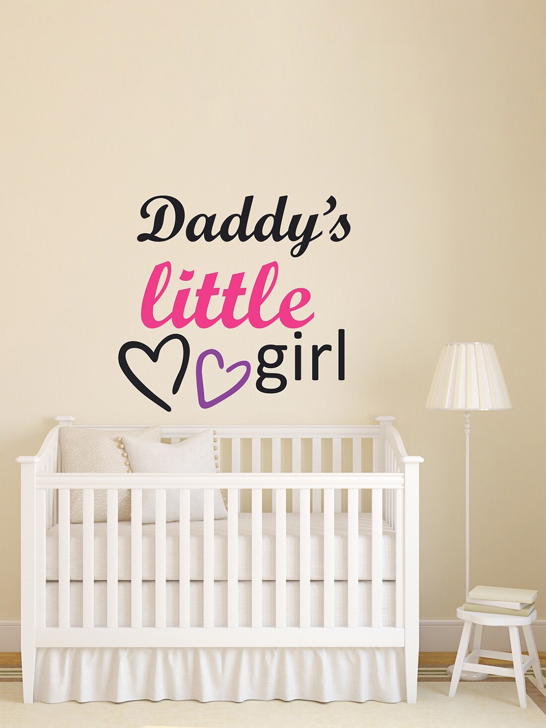 

WALLSTICK Black & Pink Dad's Little Girl Wall Sticker