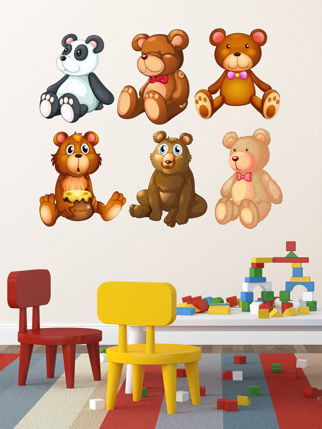 

WALLSTICK Brown Teddy Bear Wall Decals and Sticker