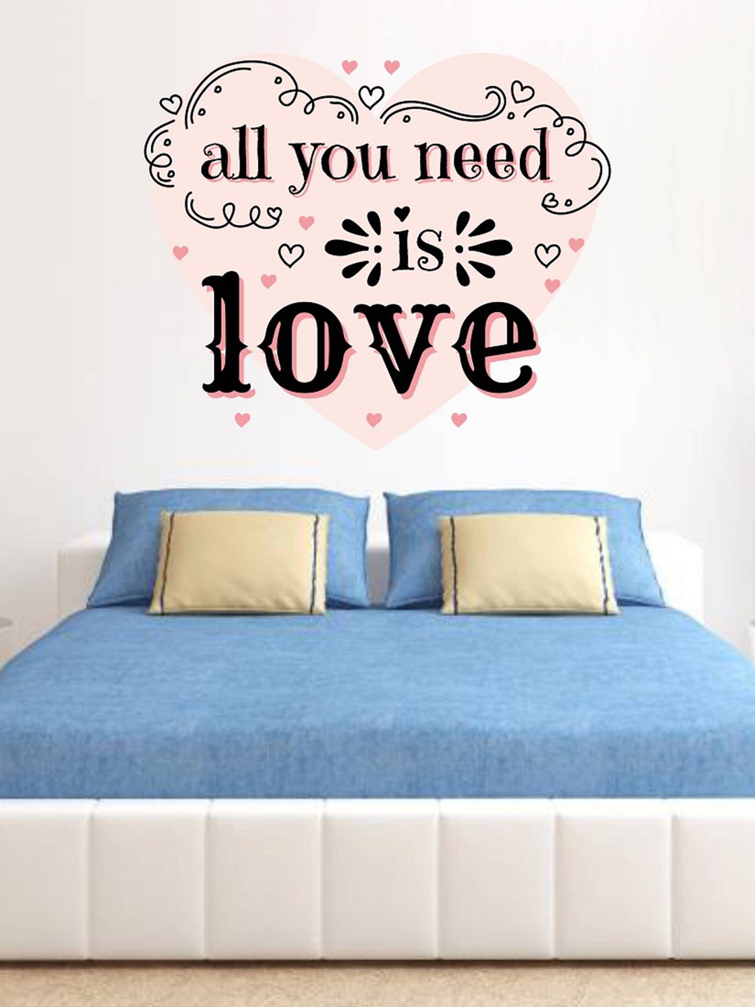 

WALLSTICK Pink & Brown All you Need is Love Vinyl Wall Sticker