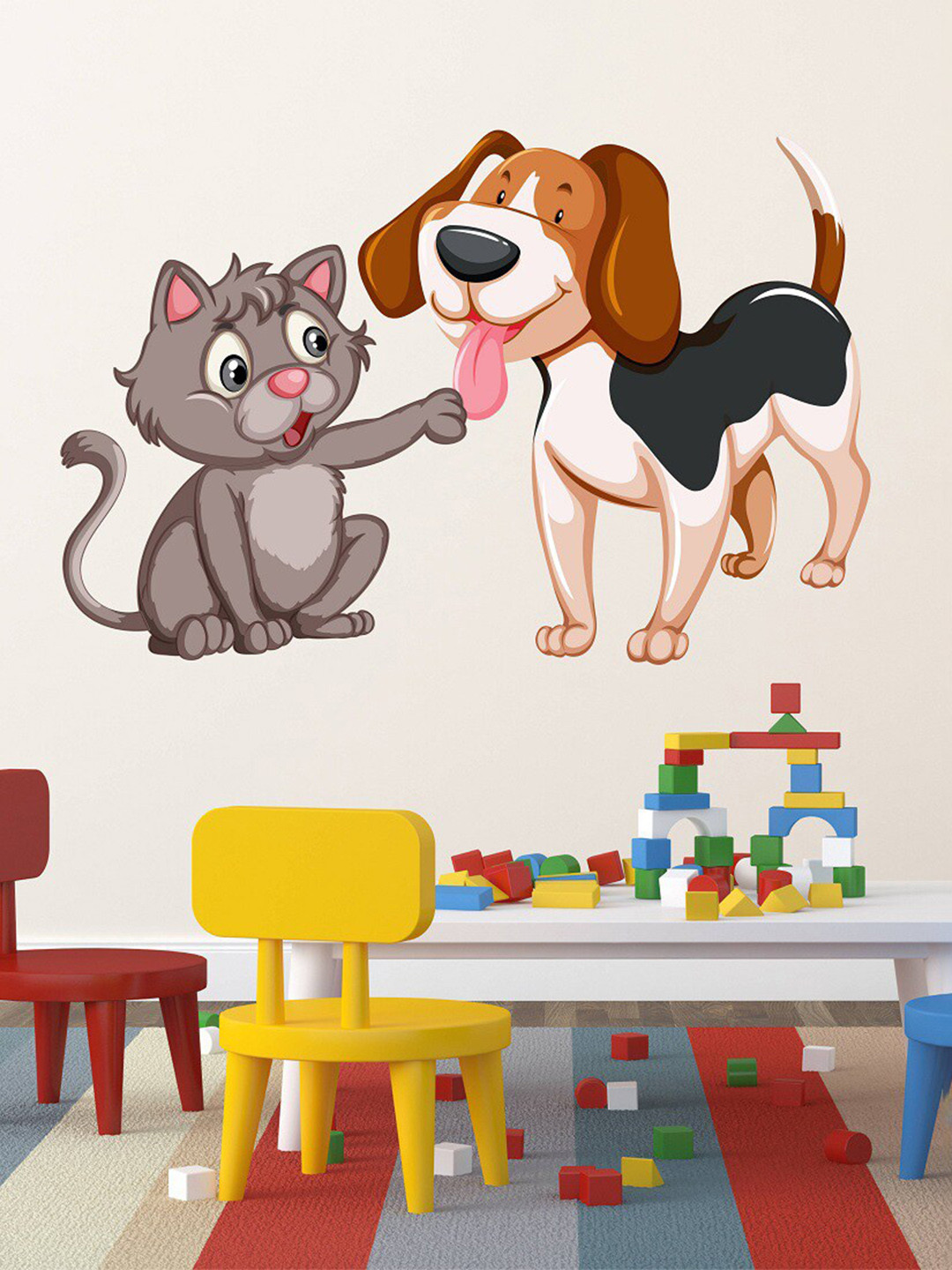 

WALLSTICK Black & Grey Dog & Cat Vinyl Sticker