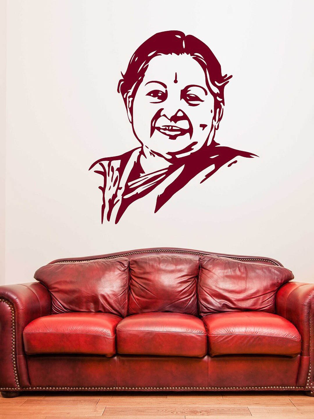 

WALLSTICK Brown Printed Iron Lady Jayalalitha WallSticker