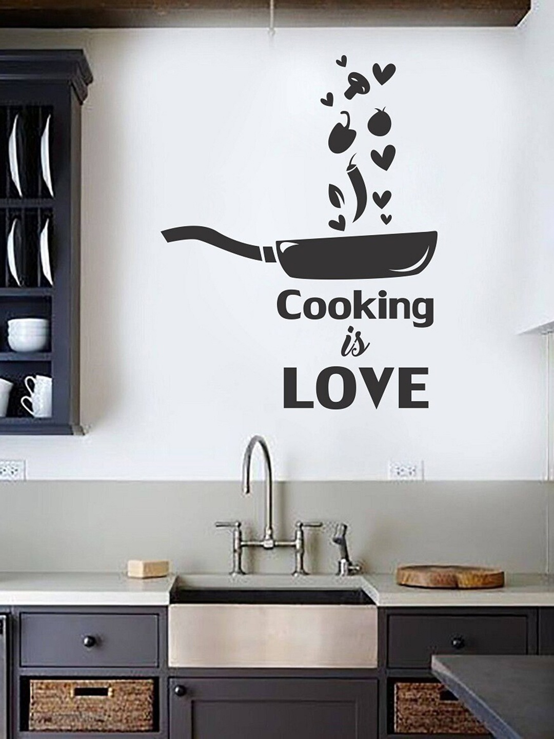 

WALLSTICK Black Cooking Is Love Vinyl Wallsticker
