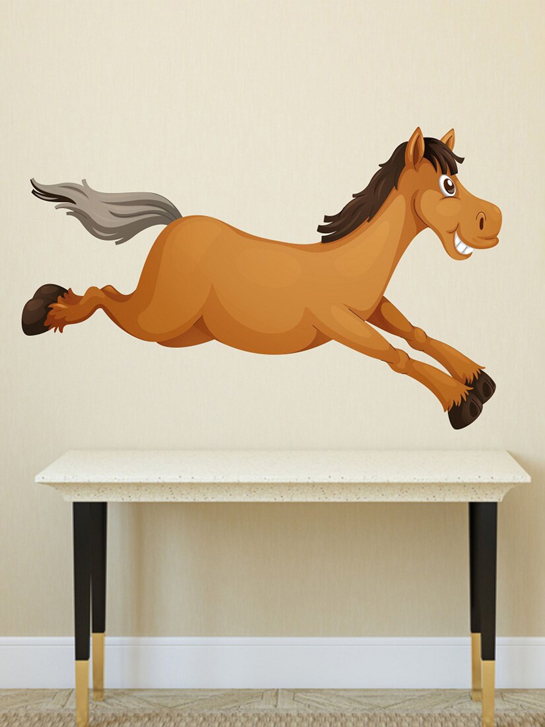 

WALLSTICK Brown Printed Cute Horse Wallsticker