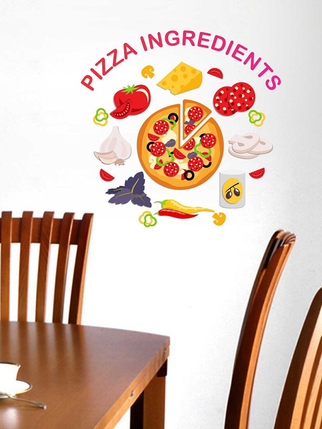 

WALLSTICK Yellow & Red Pizza Vinyl Wallsticker
