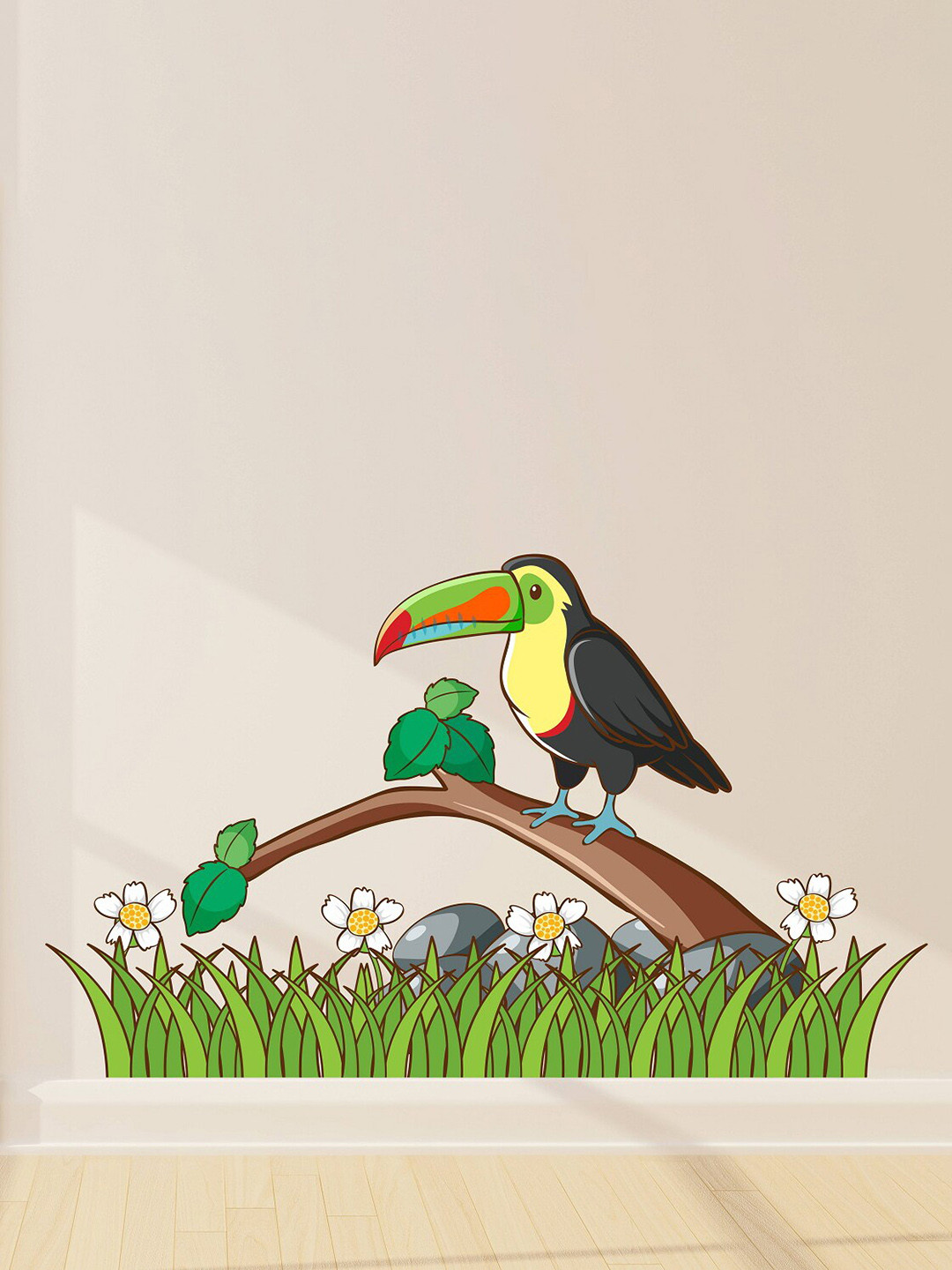 

WALLSTICK Black & Green Beautiful Bird Vinyl Wall Stickers