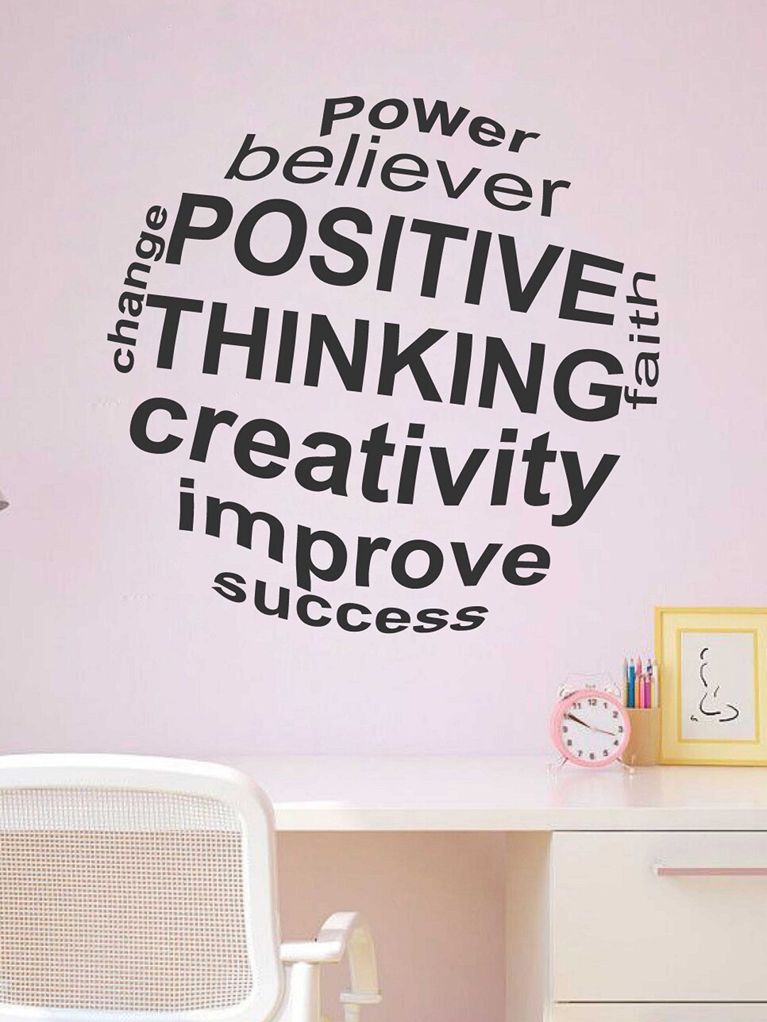 

WALLSTICK Black Printed Motivational Quotes Wallsticker