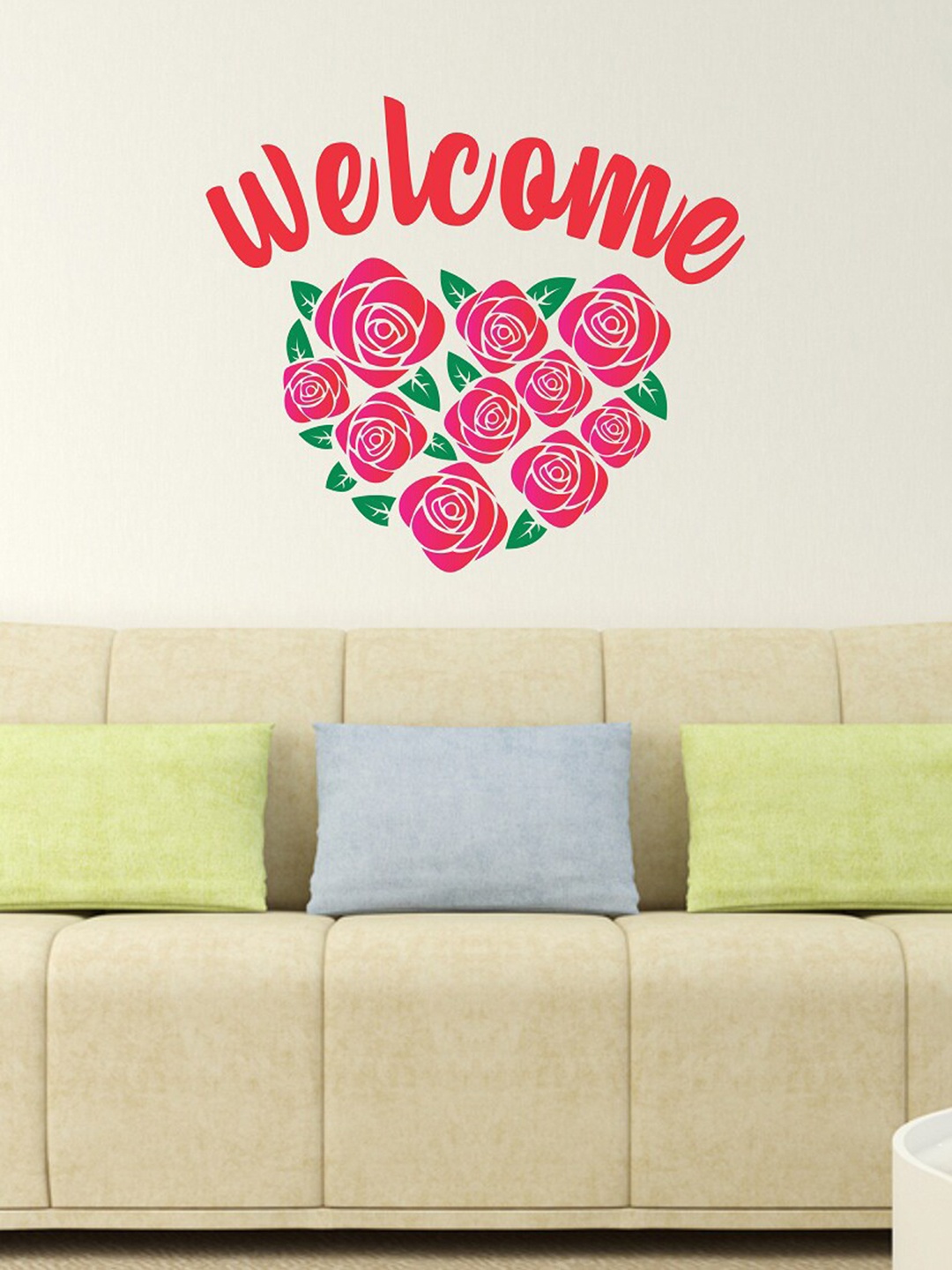 

WALLSTICK Red Welcome Wall Decals and Stickers, Pink