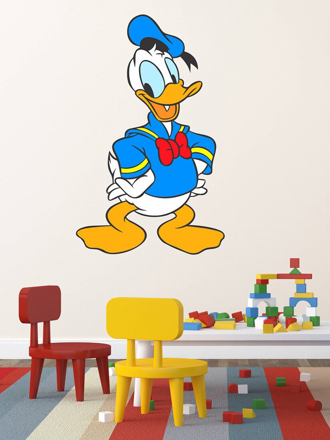 

WALLSTICK Blue & Yellow Cute Cartoon Vinyl Wallsticker