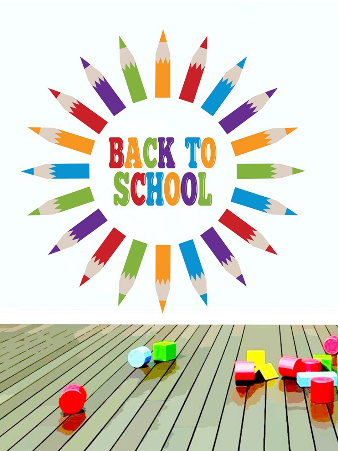 

WALLSTICK Red & Yellow Back To School Wall Stickers