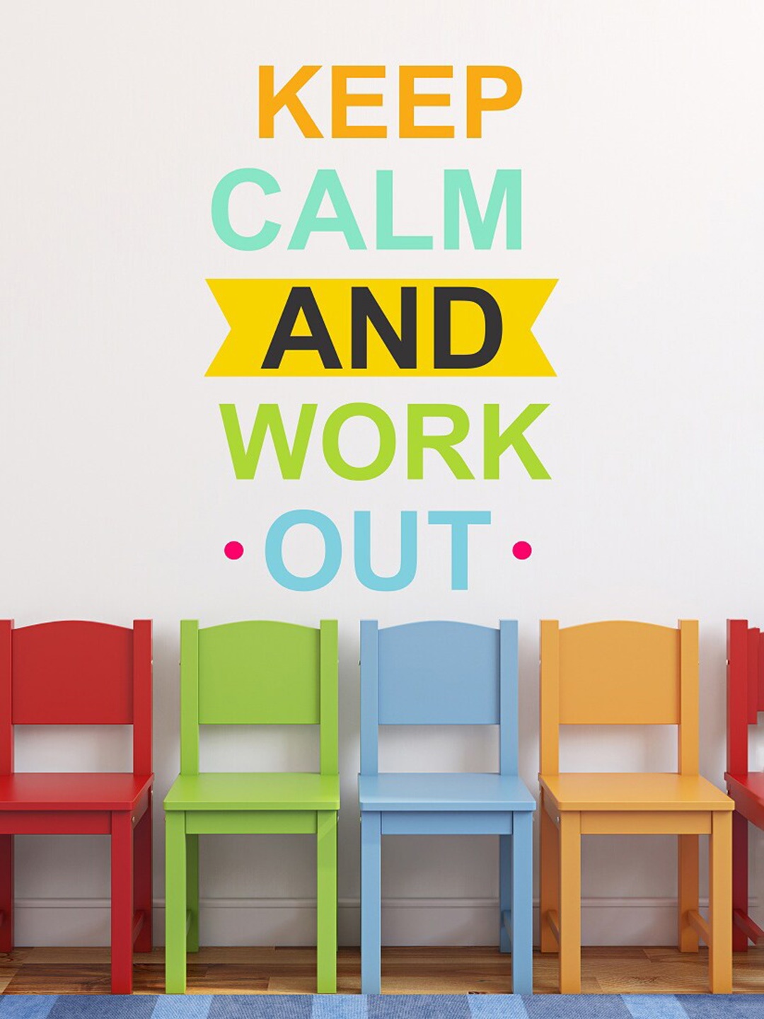 

WALLSTICK Yellow & Green .Motivational Quotes Wall Stickers, Blue