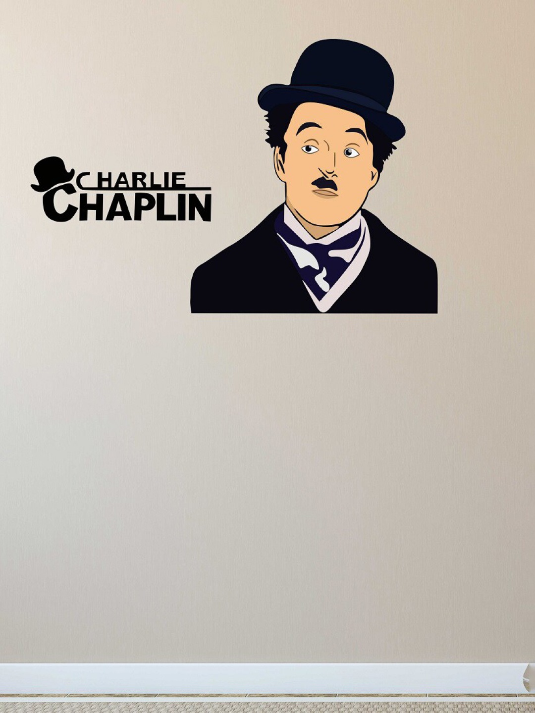 

WALLSTICK Black & White Charlie Chaplin Vinyl Wall Stickers