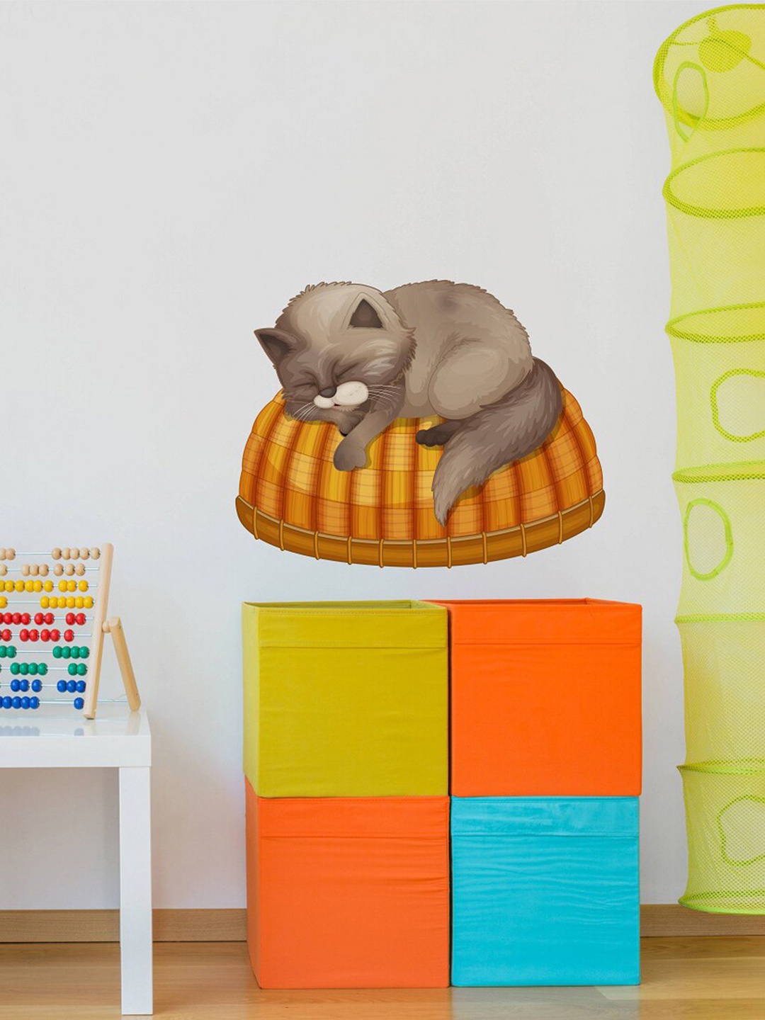 

WALLSTICK Brown & Orange-Colored Cat Wall Stickers