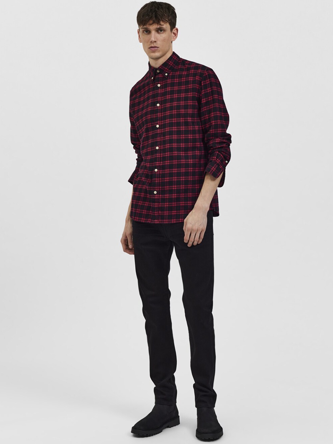 

SELECTED Men Navy Blue Low-Rise Low Distress Stretchable Jeans