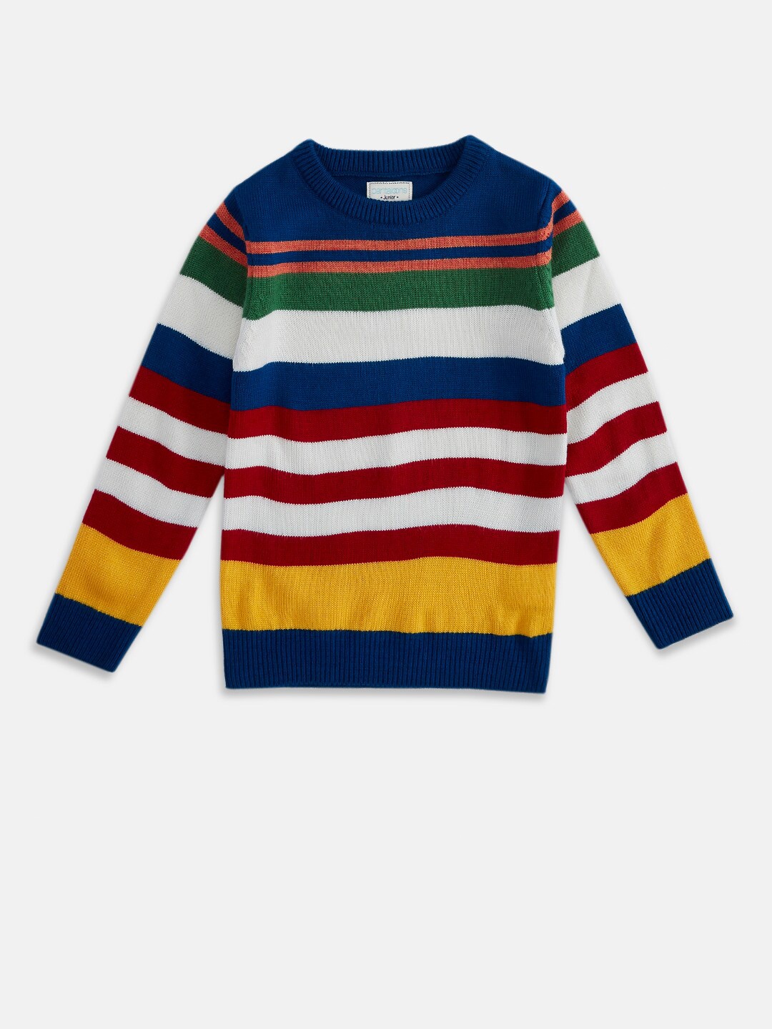 

Pantaloons Junior Boys Blue & Red Striped Pullover