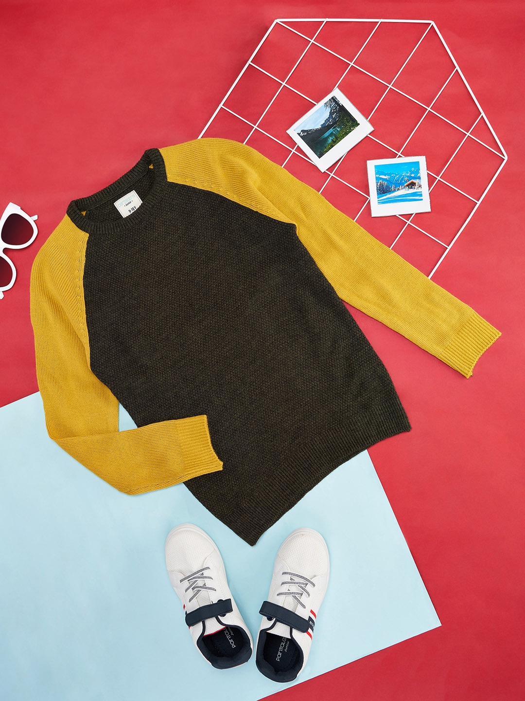 

Pantaloons Junior Boys Yellow & Black Pullover