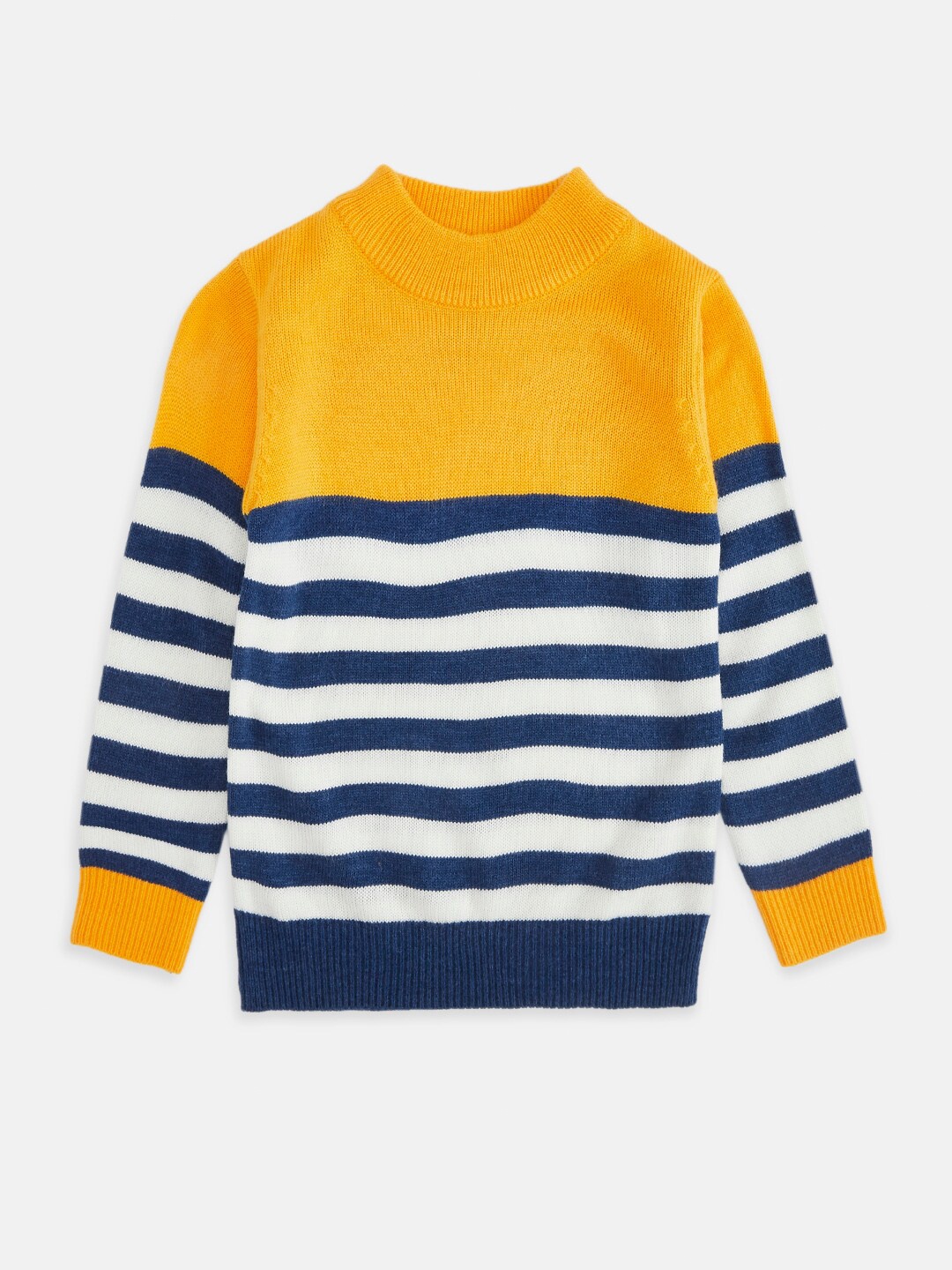 

Pantaloons Junior Boys Yellow & Blue Striped Pullover