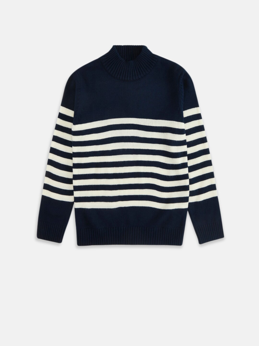 

Pantaloons Junior Boys Navy Blue & White Striped Pullover