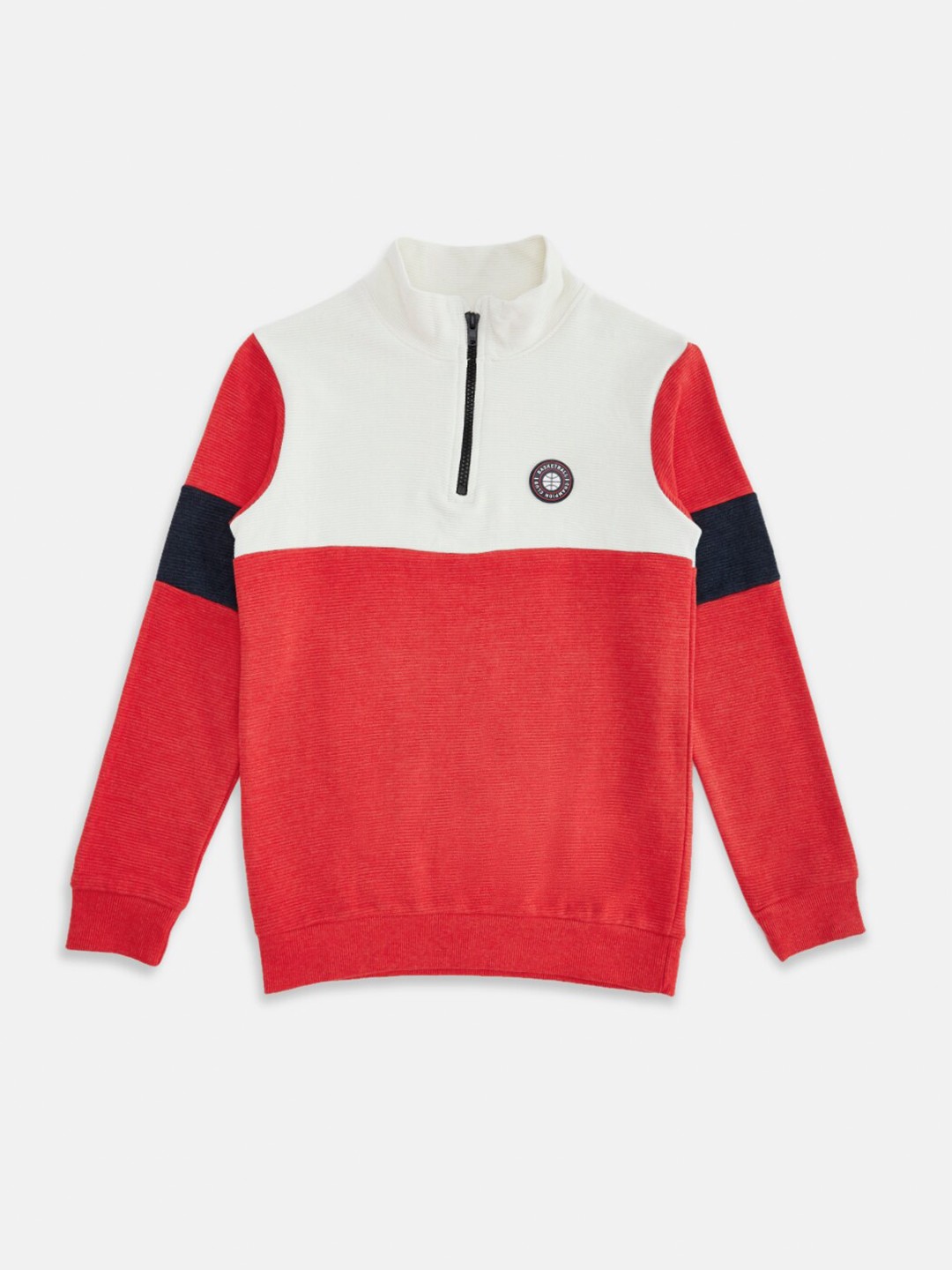 

Pantaloons Junior Boys Red Colourblocked Sweatshirt