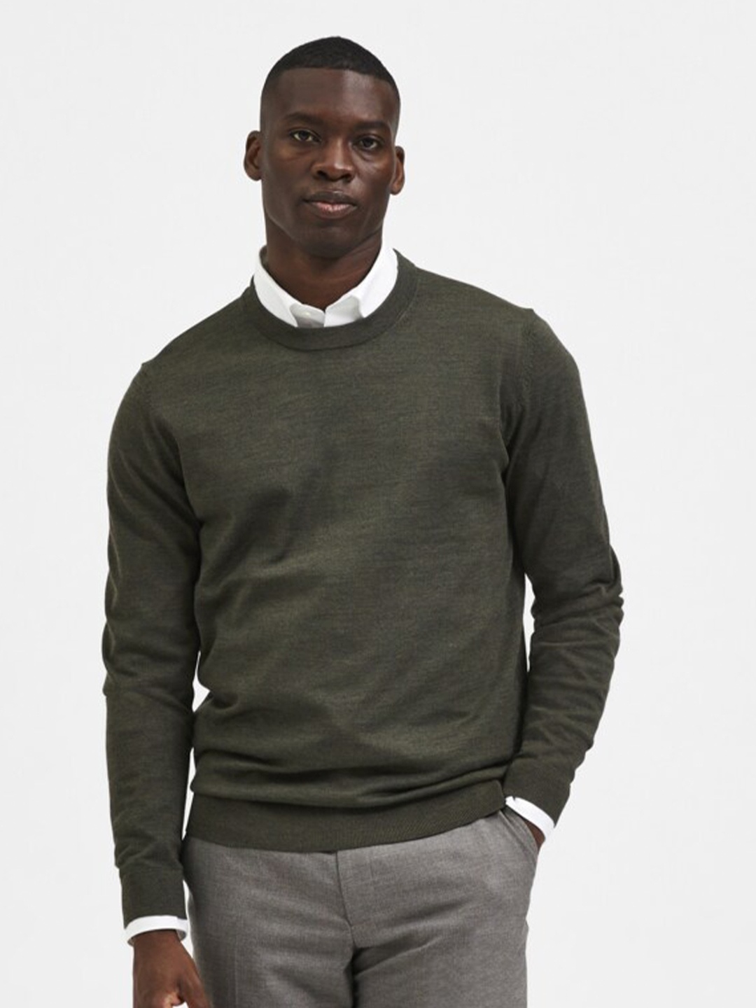 

SELECTED Men Green Pullover