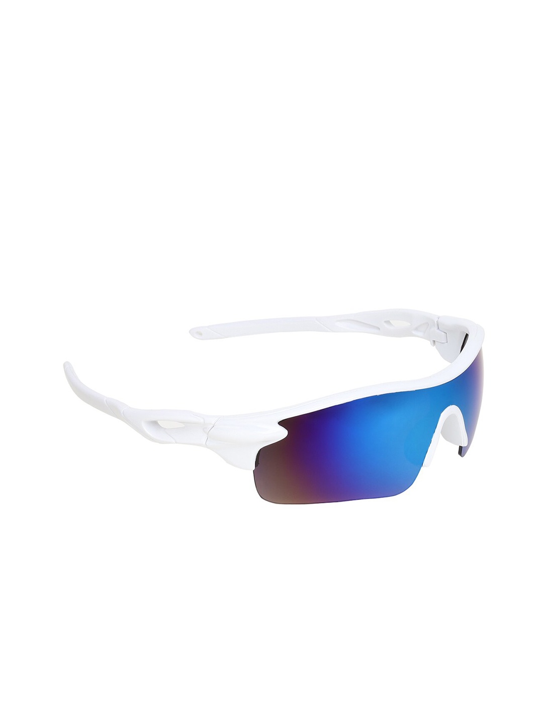 

CRIBA Unisex Blue Lens&White Shield Sunglasses & UV Protected Lens CR_SPRT_WHT-BLUMER-Blue