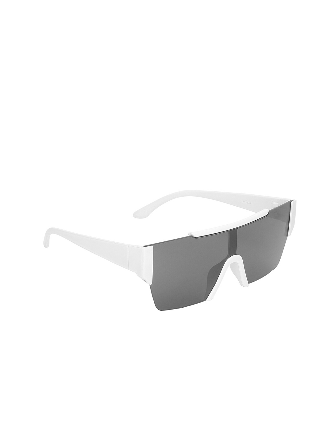 

CRIBA Unisex Black Lens & White Shield Sunglasses with UV Protected Lens CR_CITI_WHT-BLK