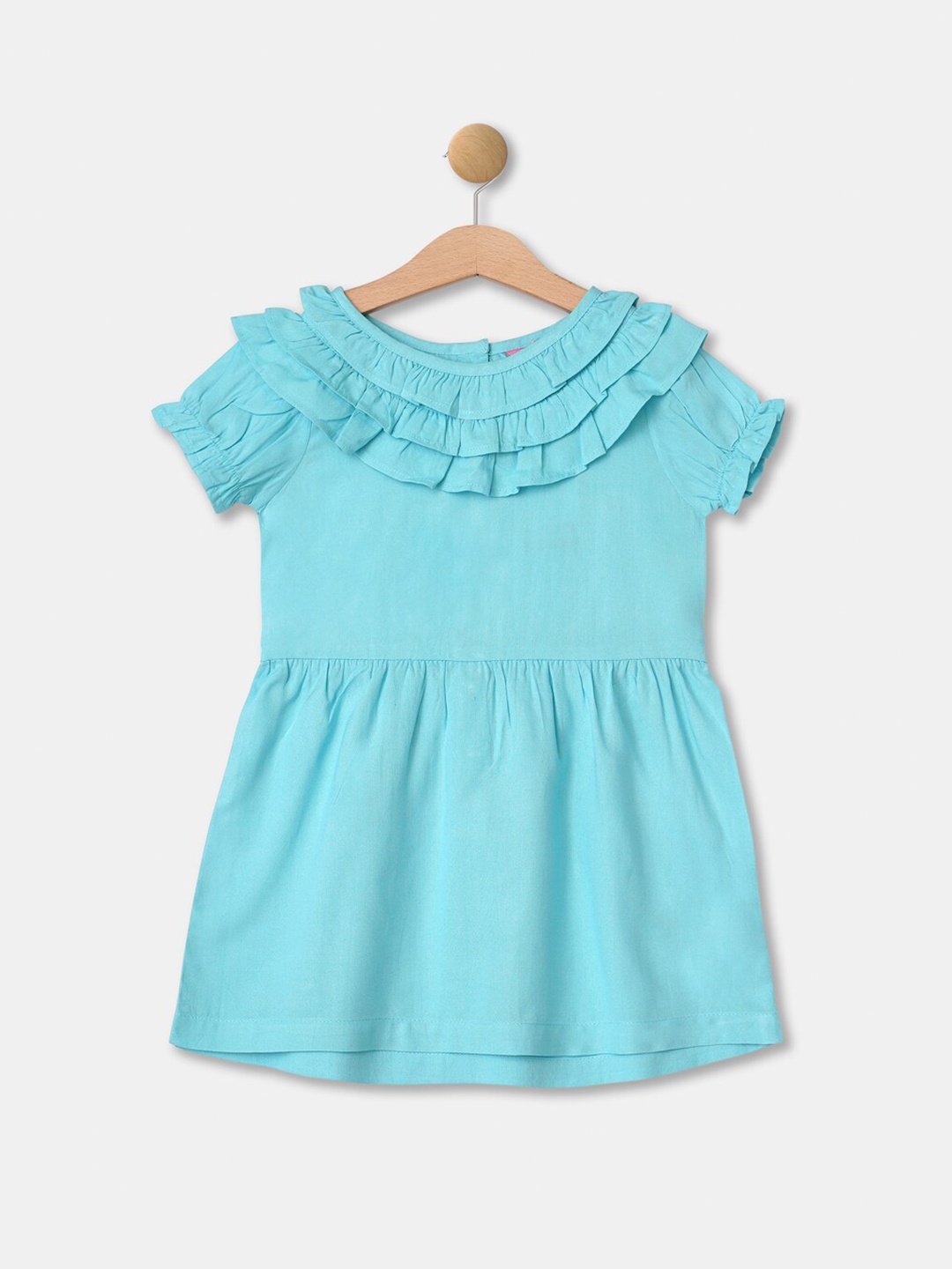 

R&B Girls Green Ruffles Cinched Waist Top