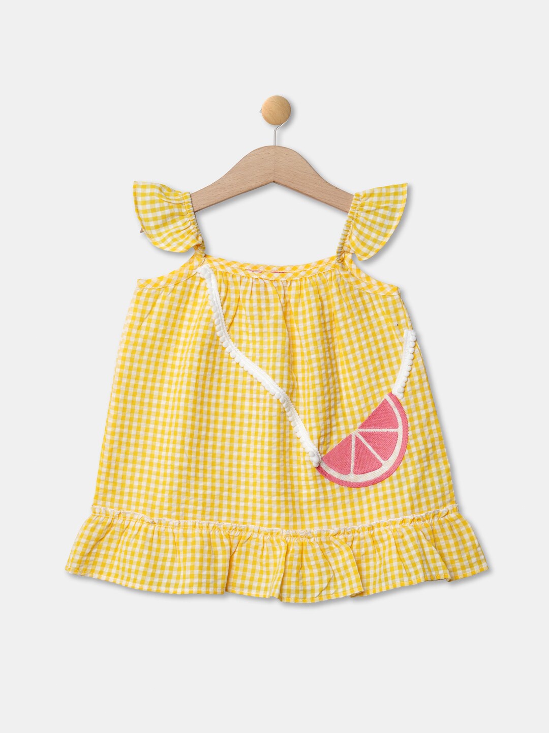 

R&B Girls Yellow Checked Top